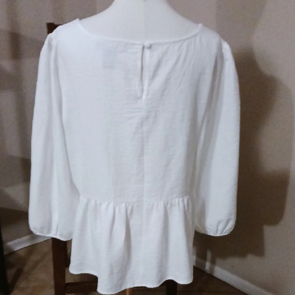 Olivia and Martin- White Women's Blouse - Picture 6 of 9